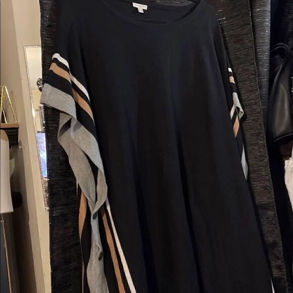 Talbots xl crewneck ruana poncho unisex sweater short sleeve shirt blouse - Picture 3 of 6